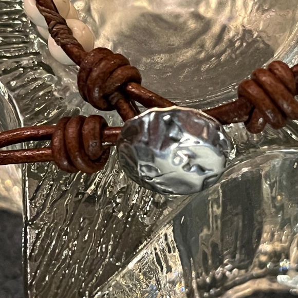 Leather Wrap Bracelet - Red Creek Jasper, Serpentine Jade, Silver Artisan Button - Picture 5 of 8